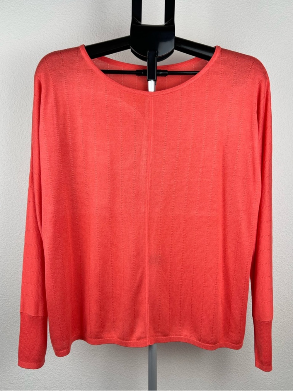 Banana Republic Coral Long Sleeve Top XL Knit Casual Tee Capsule Wardrobe